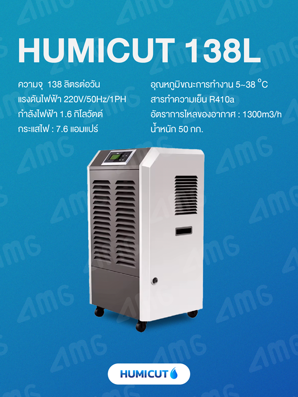 เครื่องลดความชื้นอุตสาหกรรม Humicut รุ่น 138L 